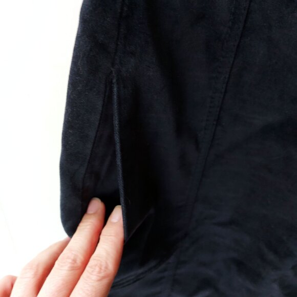 NWOT Navy Blue Cotton Velvet Shift Dress 0 Christmas Parties - Picture 7 of 8